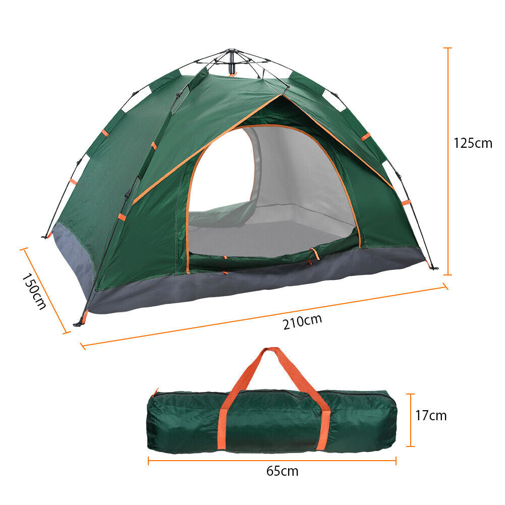 2-3 Man Automatic Instant Double Layer Pop up Camping Tent Waterproof Outdoor