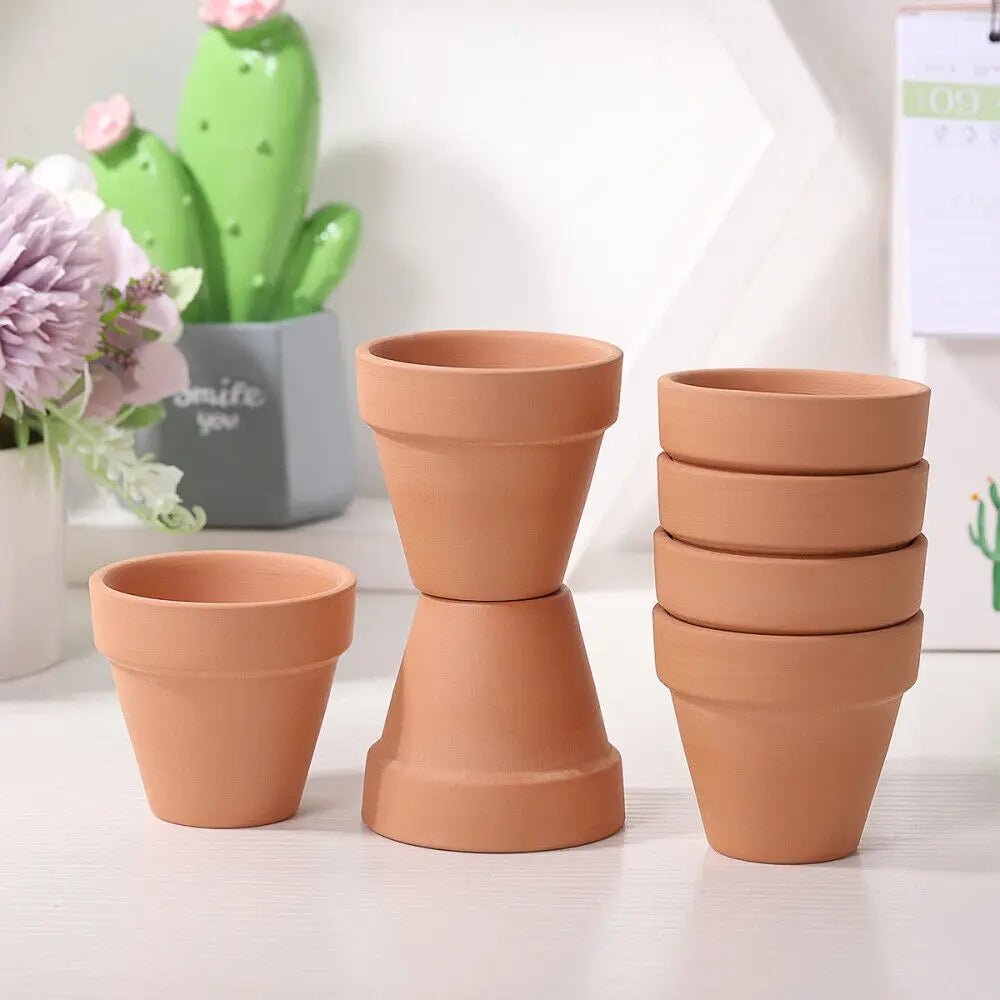 10 Pack Clay Plant Pots Patio Terracotta Pots Flowers Herbs Indoor Outdoor Decor - DynamicDrop Hub