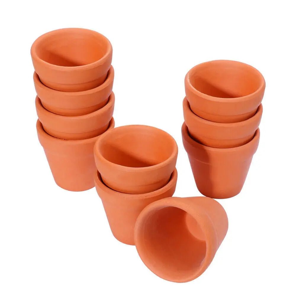 10 Pack Clay Plant Pots Patio Terracotta Pots Flowers Herbs Indoor Outdoor Decor - DynamicDrop Hub