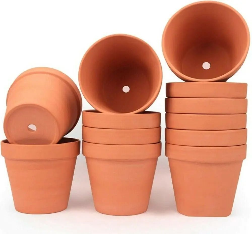 10 Pack Clay Plant Pots Patio Terracotta Pots Flowers Herbs Indoor Outdoor Decor - DynamicDrop Hub