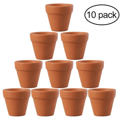 10 Pack Clay Plant Pots Patio Terracotta Pots Flowers Herbs Indoor Outdoor Decor - DynamicDrop Hub