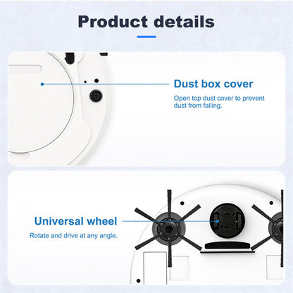 Smart 3-in-1 Robotic Vacuum Cleaner – Slim Design, USB Charging, 90-Min Runtime