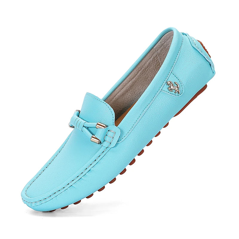 Summer Men’s Leather Slip-On Shoes – 2024 Classic Outdoor Comfort