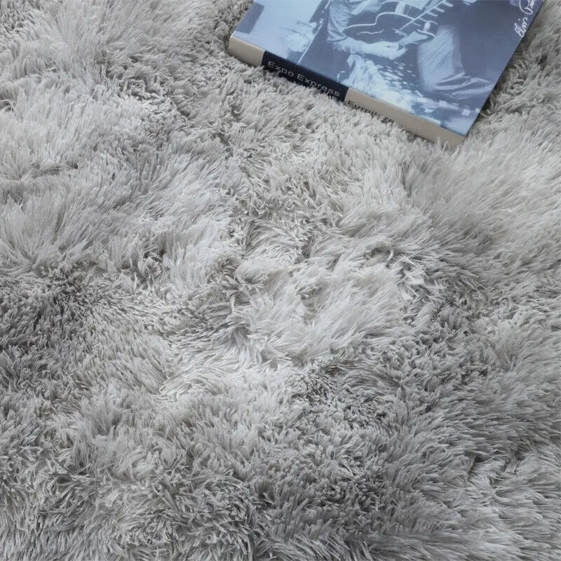 Round Shaggy Rug Living Room Bedroom Carpet Fluffy Anti-Skid Mat 60/80/100/120C - DynamicDrop Hub