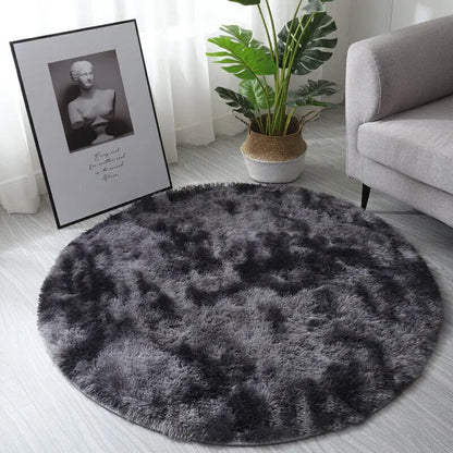 Round Shaggy Rug Living Room Bedroom Carpet Fluffy Anti-Skid Mat 60/80/100/120C - DynamicDrop Hub