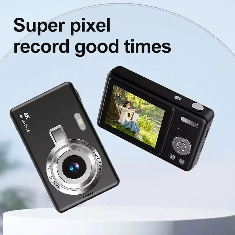 FHD 1080P Digital Camera, 50MP, 2.4” LCD Screen, 16X Zoom, Anti-Shake - Compact & Portable