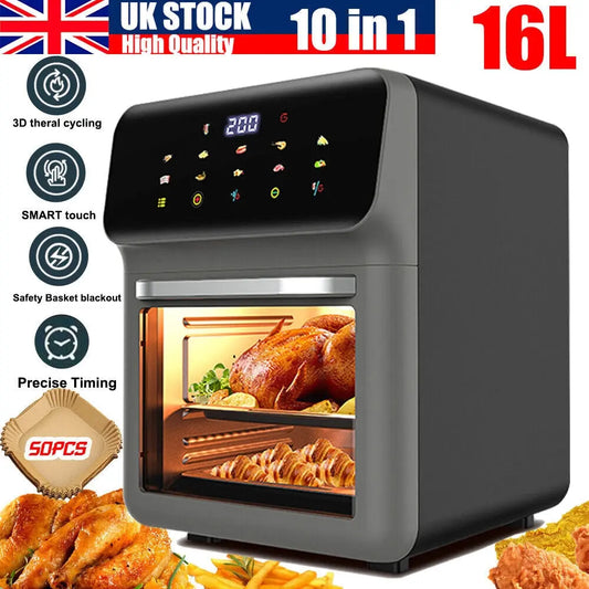 16L Air Fryer Digital Kitchen Oven Oil Free Low Fat Healthy Frying Cooker - DynamicDrop Hub