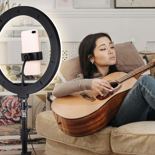 12" LED Ring Light with Stand for Youtube Tiktok Makeup Video Live Phone Selfie