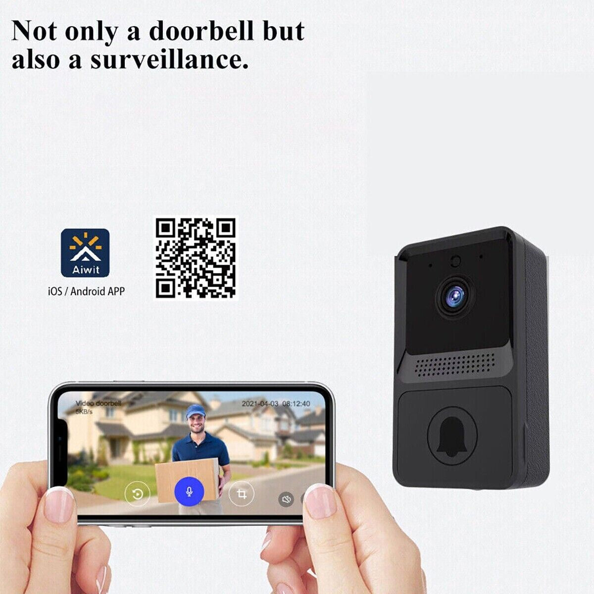 Smart Wireless Wifi Ring Doorbell Security Intercom Video Camera Door Bell