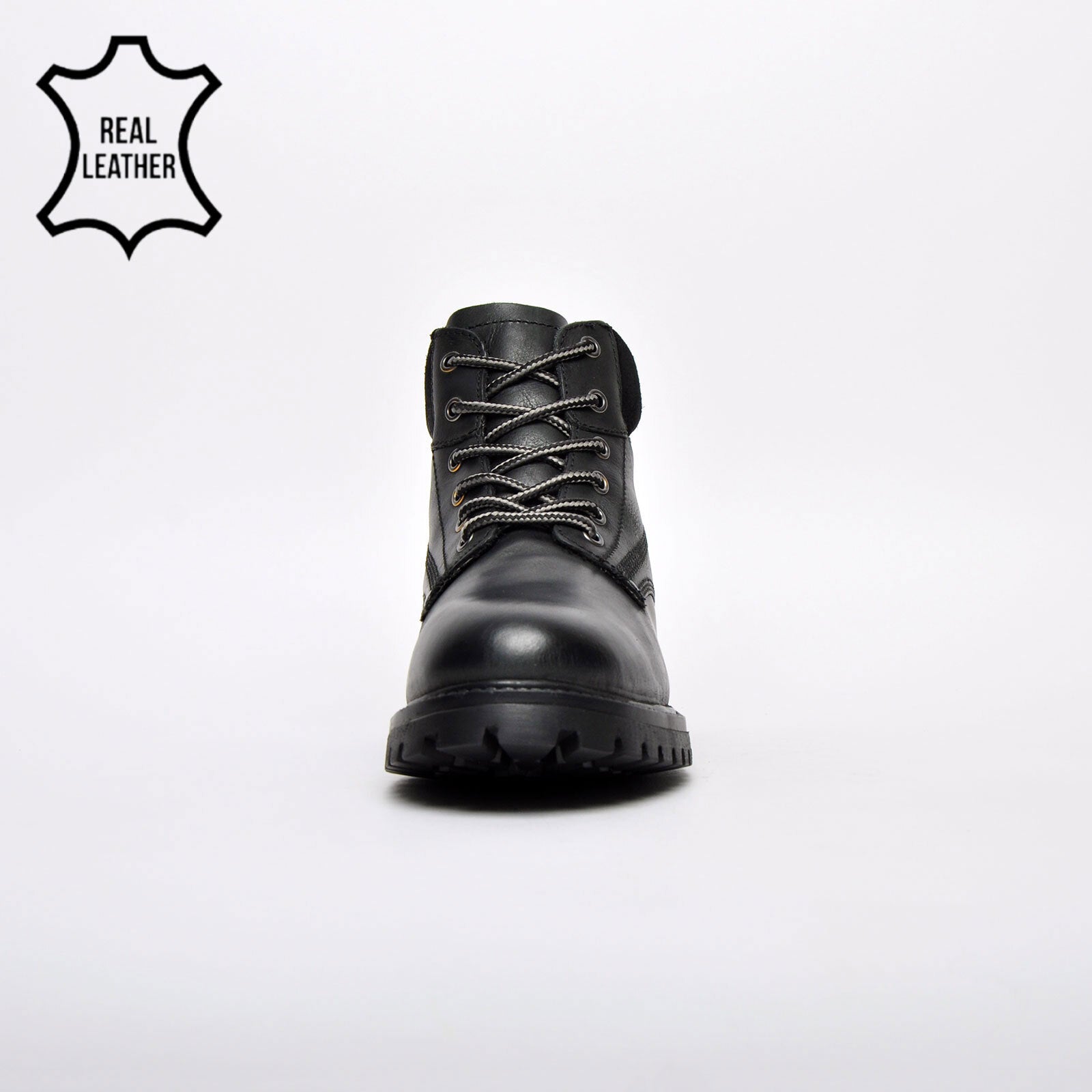 Oaktrak Baxter Mens Leather Urban Outdoor Ankle Boots Black