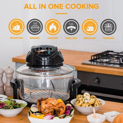 17L Halogen Air Fryer Rotary Convection Oven Multi Cooker Low Fat - DynamicDrop Hub