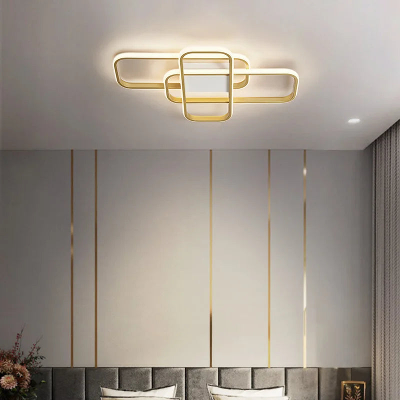 NEO Gleam Gold/Black Finished Modern Led Chandelier for Living Room Bedroom Study Room Indoor 90-260V Lighting Chandelier Fixtue