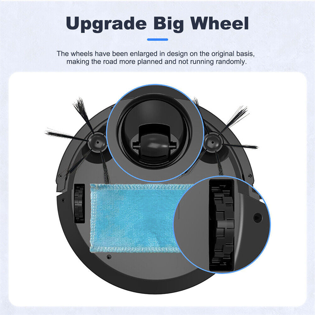 Smart 3-in-1 Robotic Vacuum Cleaner – Slim Design, USB Charging, 90-Min Runtime