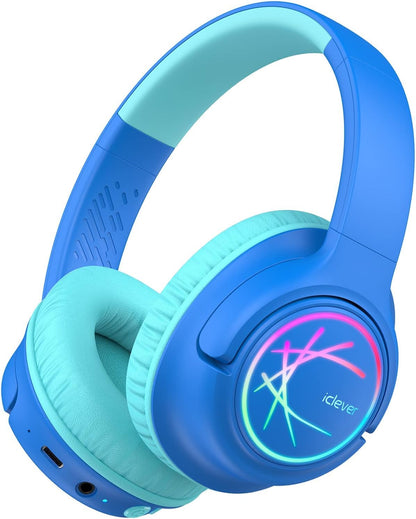 iClever Kids Wireless Headphones with LED Lights – Safe, Fun, and Built for Kids