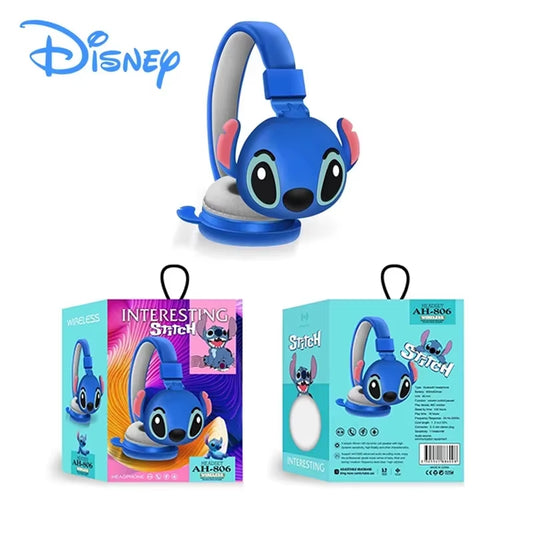 Disney Stitch Wireless Bluetooth Headphones AH-806 Hi-Fi Stereo Sound Foldable Design Fun Anime Style