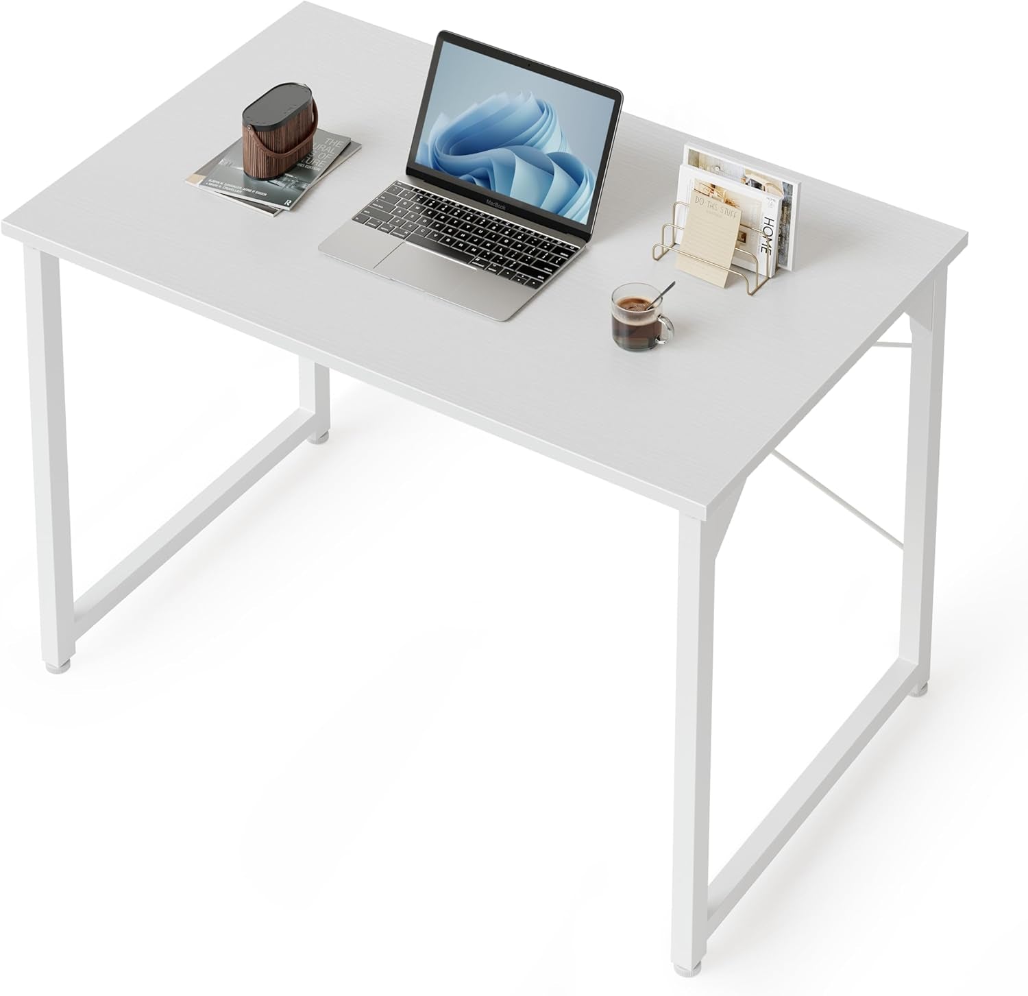 Computer Desk Home Office Desk 80X40 Cm Study Writing Table, Modern Simple Style, White