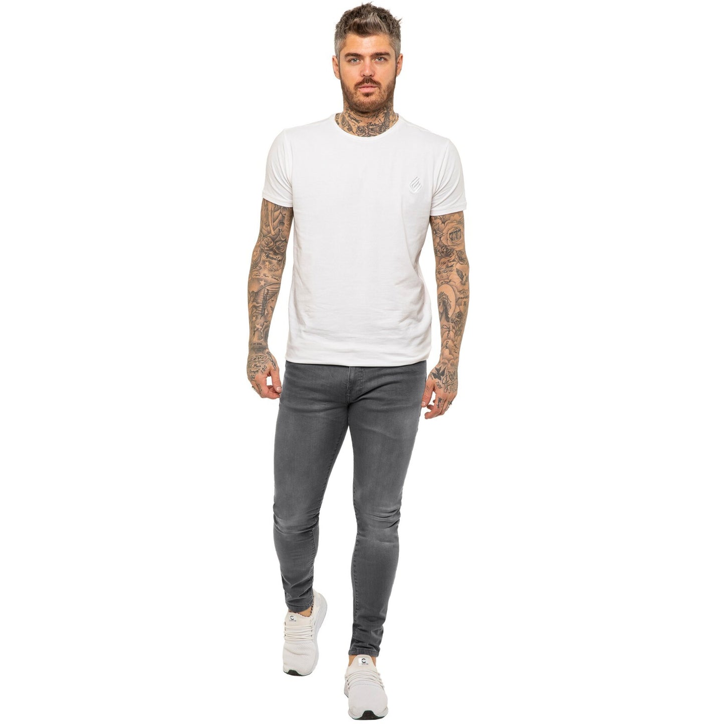 Enzo Mens Skinny Jeans Slim Fit Super Stretch Flex Denim Trouser Pants All Waist