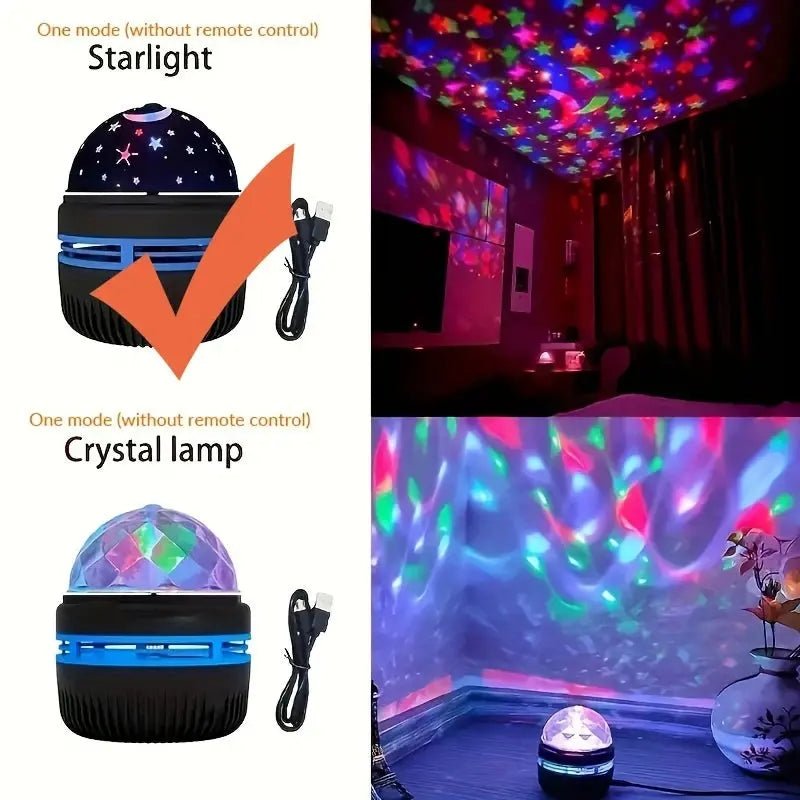 1Pc Star Projector, Galaxy Projector, Water Ocean Wave Projector for Bedroom Night Light Room Decor with 7 - Colors Patterns - DynamicDrop Hub
