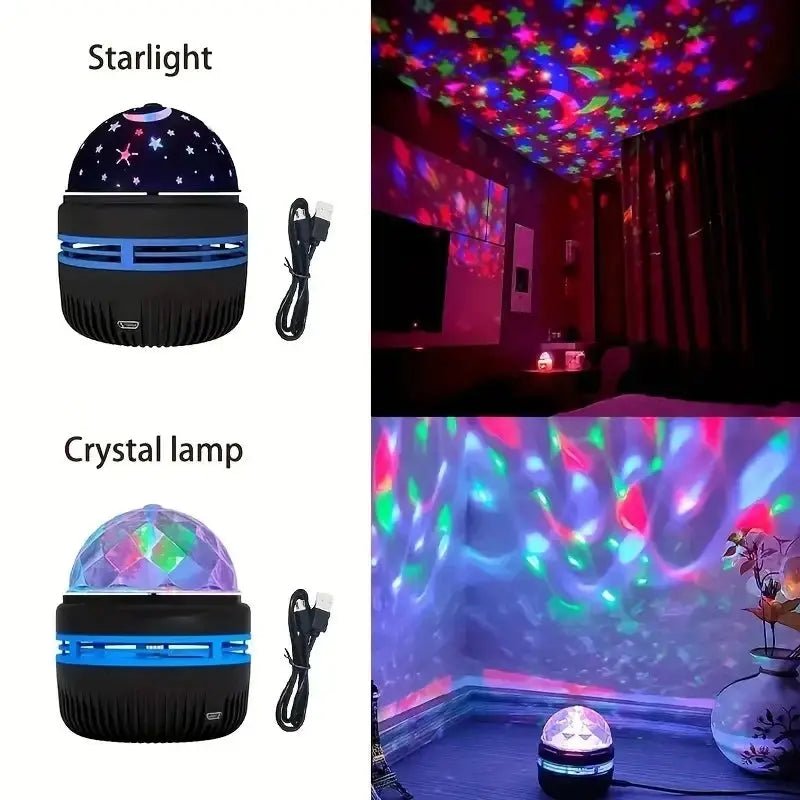 1Pc Star Projector, Galaxy Projector, Water Ocean Wave Projector for Bedroom Night Light Room Decor with 7 - Colors Patterns - DynamicDrop Hub