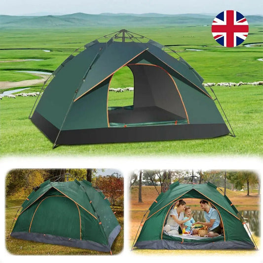 2 - 3 Man Automatic Instant Double Layer Pop up Camping Tent Waterproof Outdoor - DynamicDrop Hub