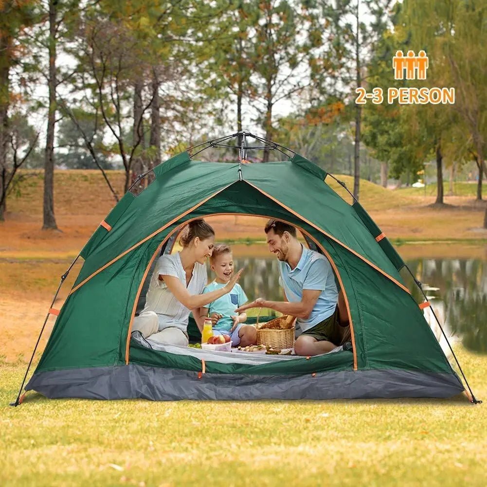 2 - 3 Man Automatic Instant Double Layer Pop up Camping Tent Waterproof Outdoor - DynamicDrop Hub