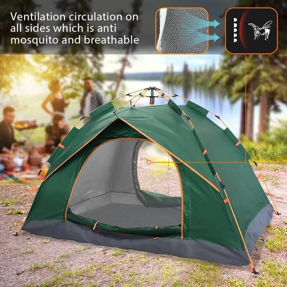 2 - 3 Man Automatic Instant Double Layer Pop up Camping Tent Waterproof Outdoor - DynamicDrop Hub