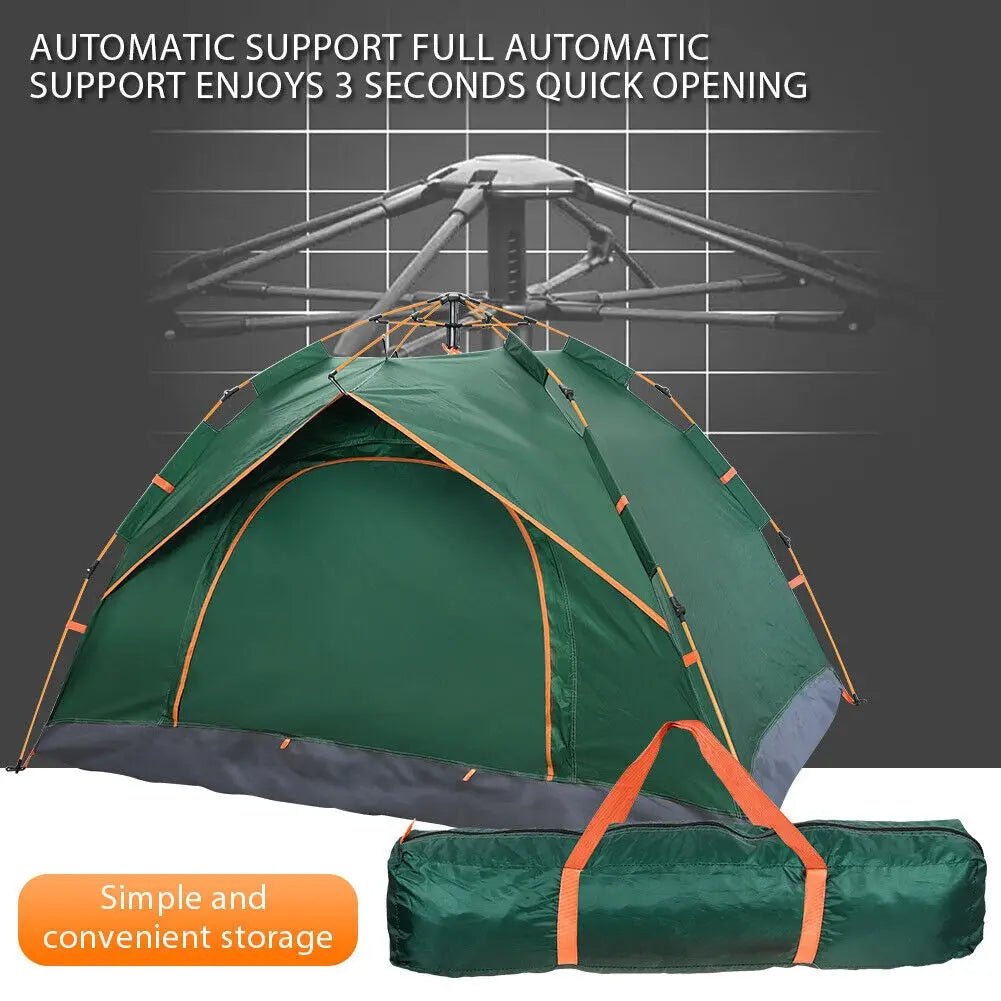 2 - 3 Man Automatic Instant Double Layer Pop up Camping Tent Waterproof Outdoor - DynamicDrop Hub