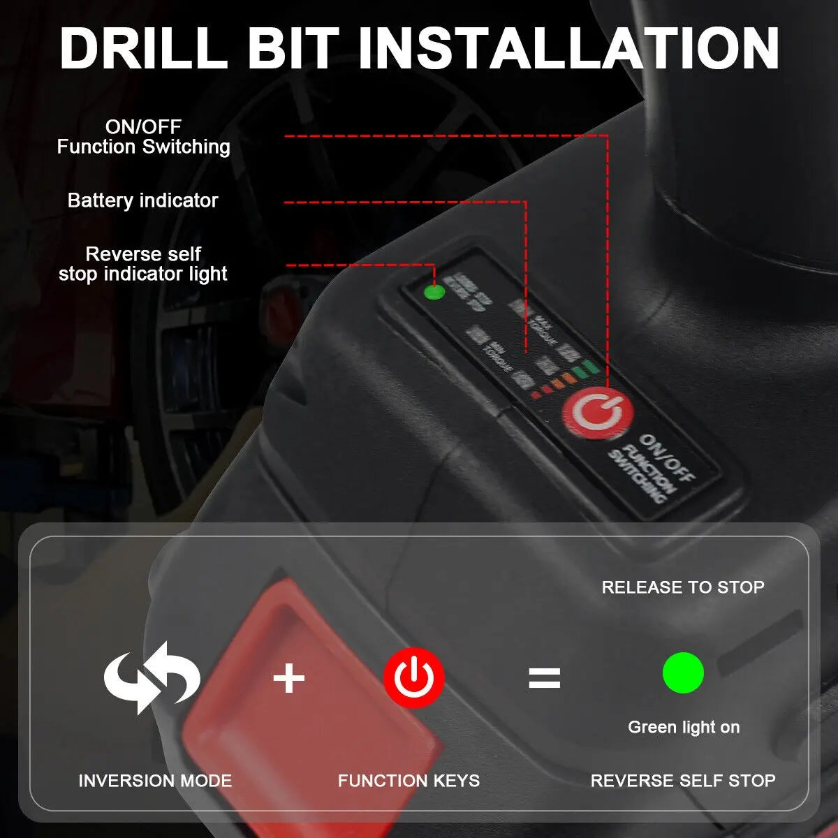 Electric Wrench Drill Gun Ratchet Driver W/2 Battery - DynamicDrop Hub