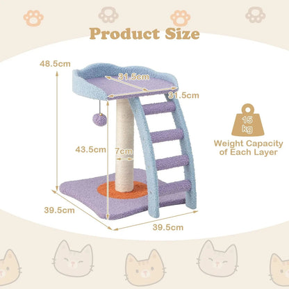 2 - Tier Modern Cat Tree Tower for Indoor Cats - DynamicDrop Hub