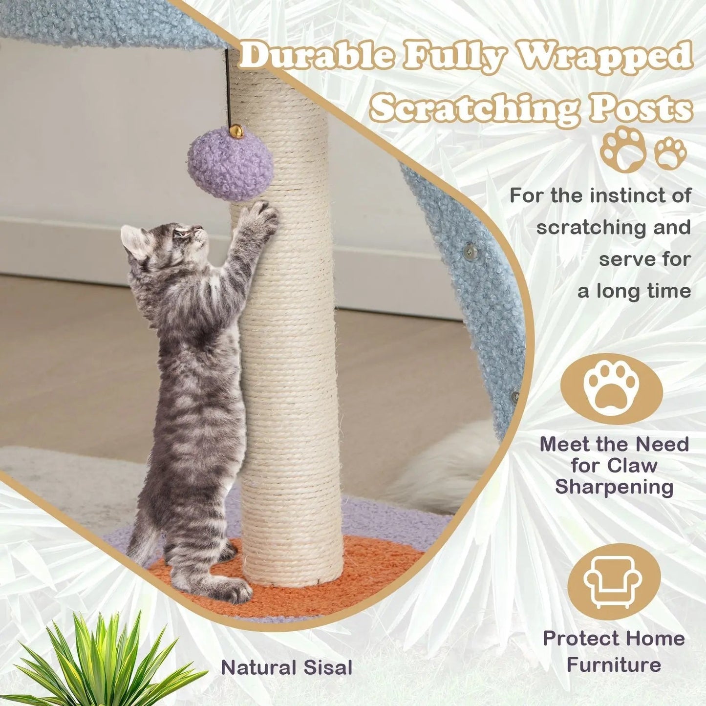 2 - Tier Modern Cat Tree Tower for Indoor Cats - DynamicDrop Hub