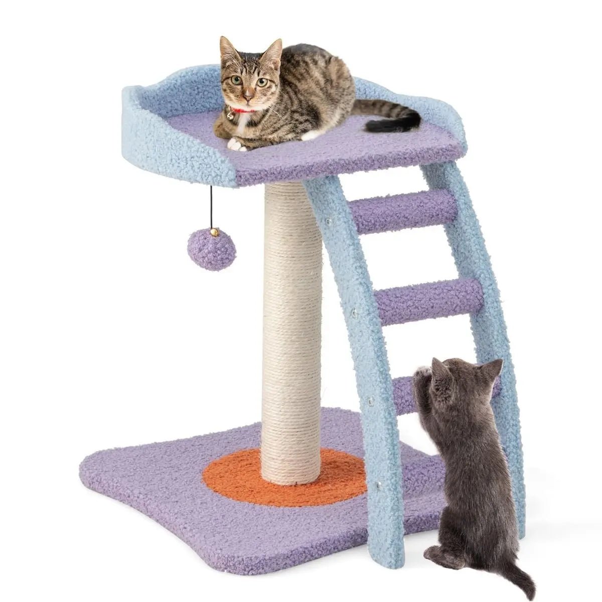 2 - Tier Modern Cat Tree Tower for Indoor Cats - DynamicDrop Hub