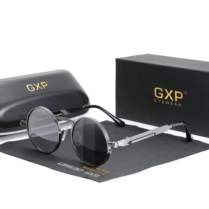 GXP Gothic Steampunk Polarized Sunglasses – High-Quality UV400 Round Metal Frame Eyewear for Men & Women