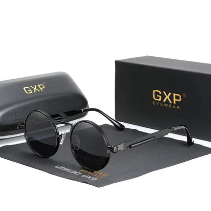 GXP Gothic Steampunk Polarized Sunglasses – High-Quality UV400 Round Metal Frame Eyewear for Men & Women