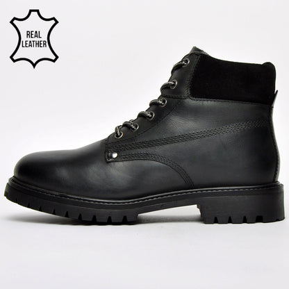 Oaktrak Baxter Mens Leather Urban Outdoor Ankle Boots Black