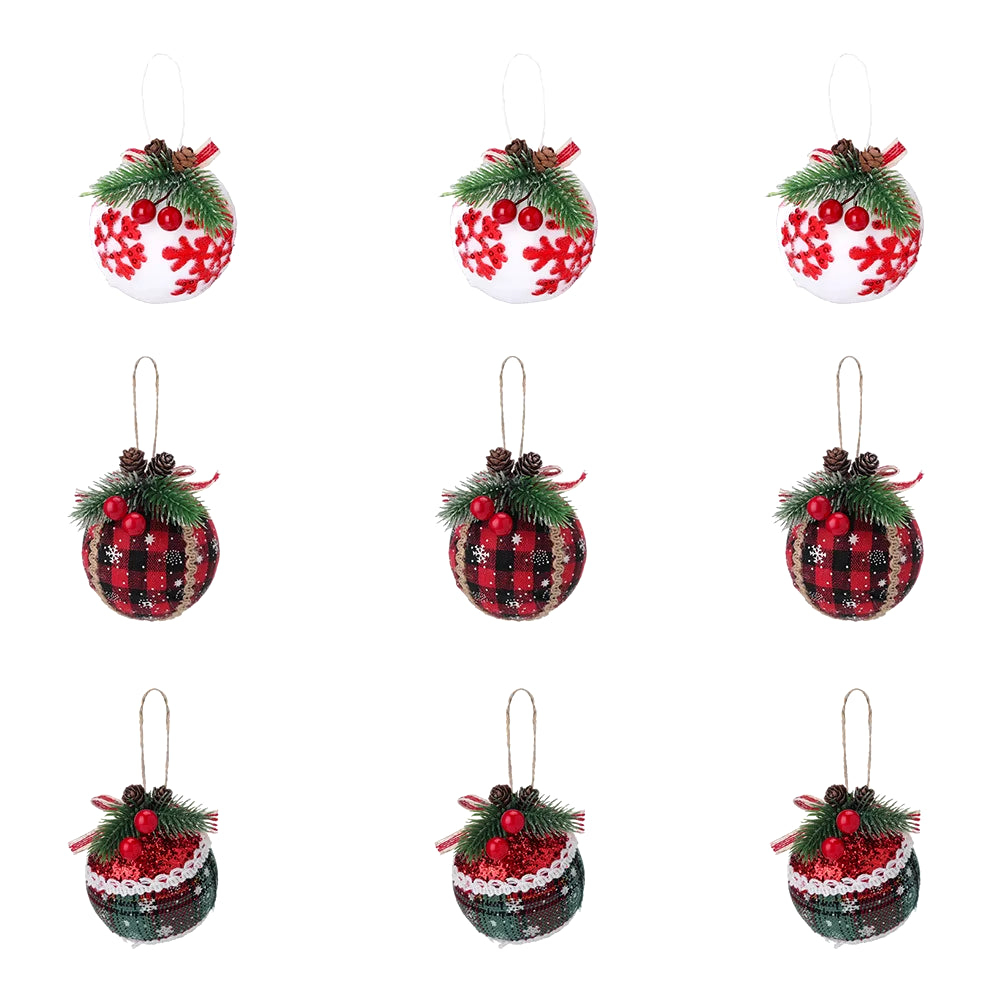 Christmas Decoration Set Christmas Tree Baubles Ball Xmas Ornament 9 Pieces