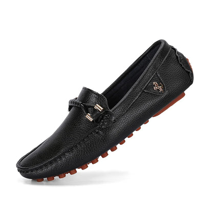 Summer Men’s Leather Slip-On Shoes – 2024 Classic Outdoor Comfort