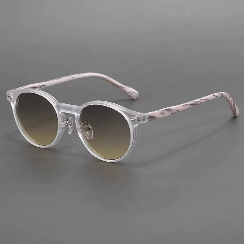 Oulylan Frosted Imitation Wood Frame Circle Sunglasses Women Men Vintage Sun Glasses Retro Style Eyewear UV400 Shades