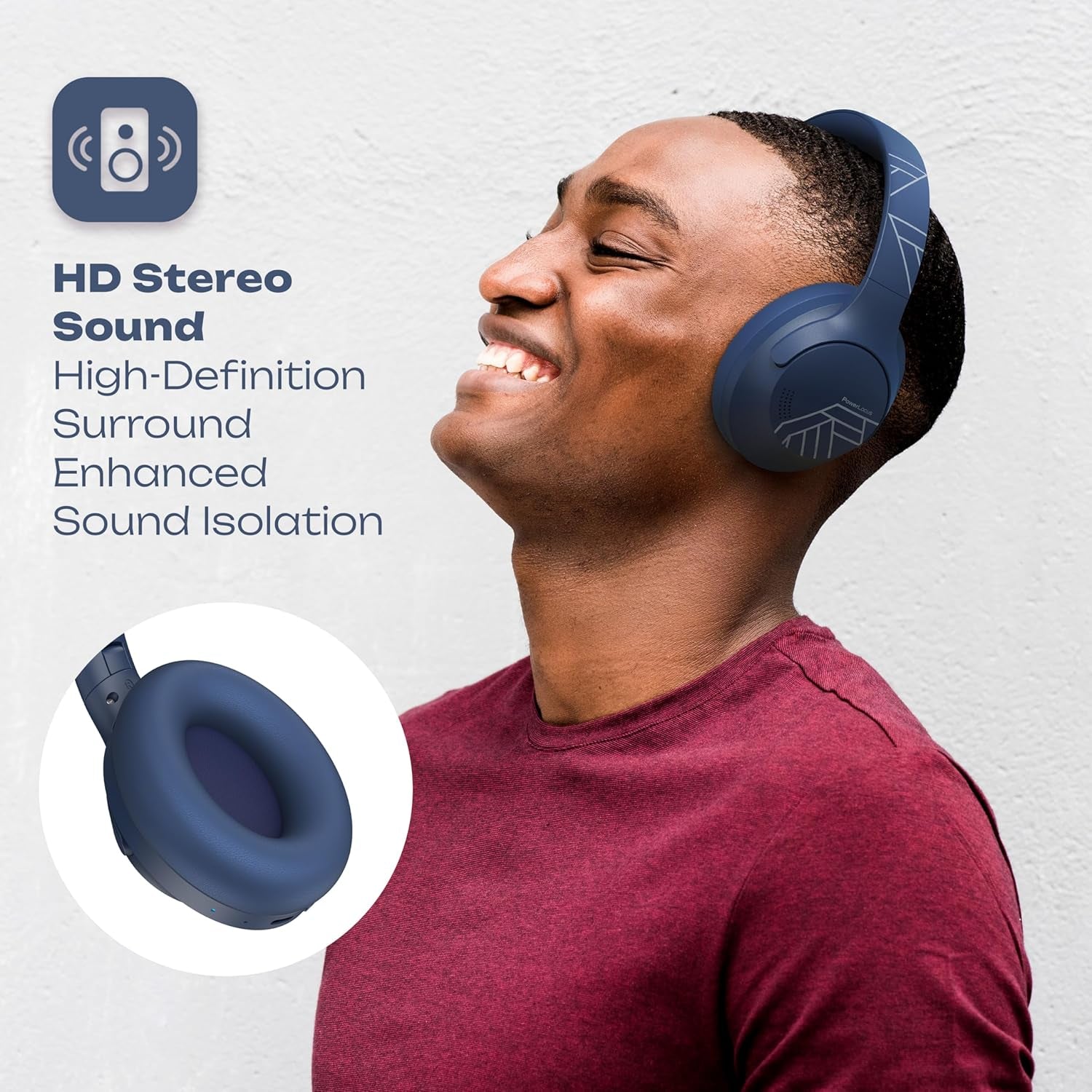 Bluetooth Headphones Over-Ear | 50-Hour Playtime, 4 EQ Modes, Hi-Fi Stereo Sound, and Lightweight Foldable Design