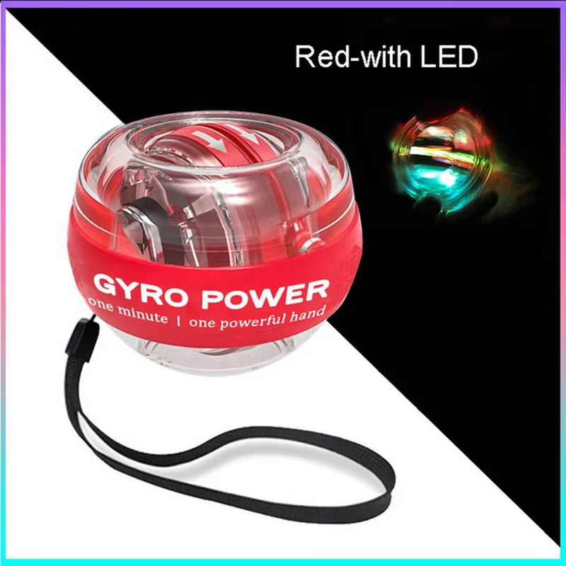 LED Gyroscopic Power Trainer Ball – Autostart Range Gyro Wrist Ball for Muscle Strength, Arm & Hand Fitness