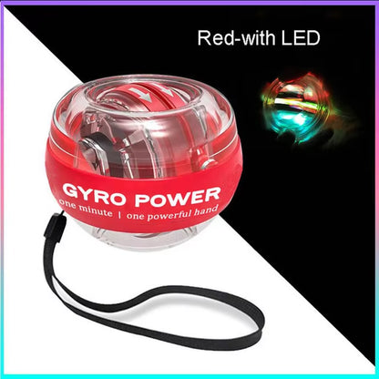 LED Gyroscopic Power Trainer Ball – Autostart Range Gyro Wrist Ball for Muscle Strength, Arm & Hand Fitness