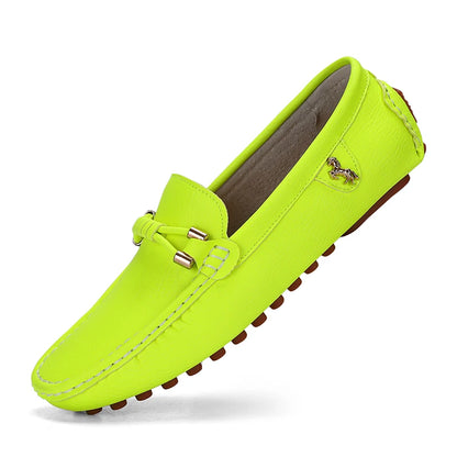 Summer Men’s Leather Slip-On Shoes – 2024 Classic Outdoor Comfort