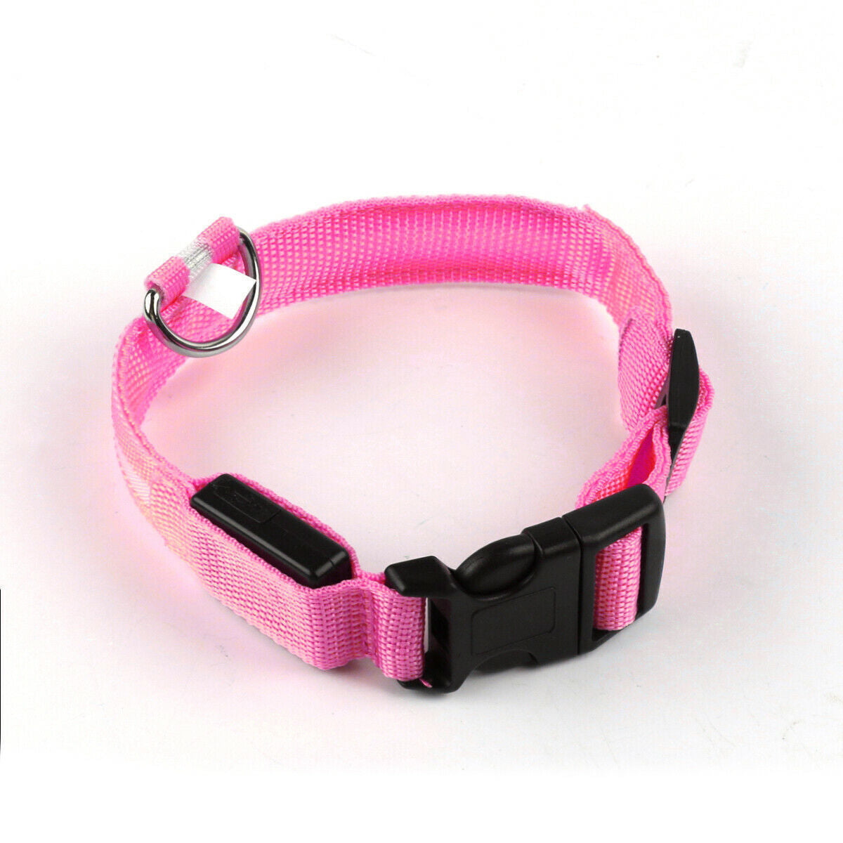 USB Rechargeable LED Pet Dog Collar Flashing Luminous Safety Light up Nylon UK