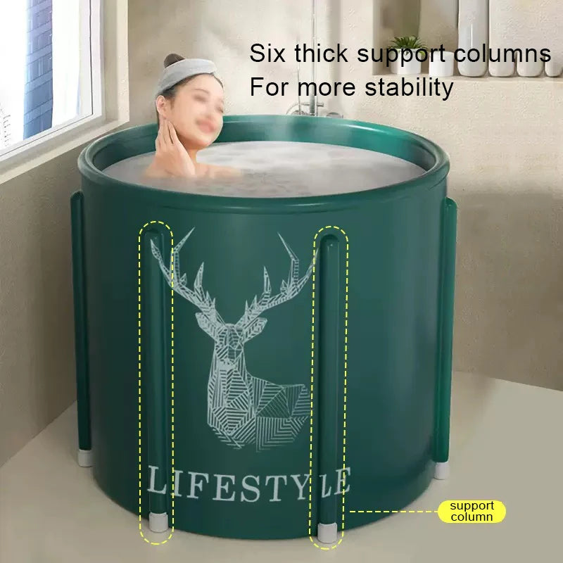 Portable Foldable Bathtub Bucket Large Capacity Bathroom Ice Bath Winter Shower Bathtub Free Installation Adults Baby Swiming