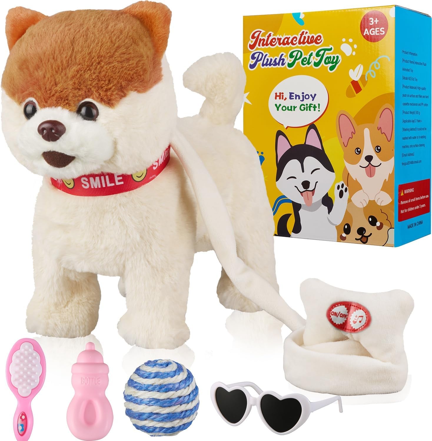 Interactive Walking, Singing & Dancing Plush Dog Toy - Musical Robot Puppy with Leash, Volume Control, and Realistic Barking for Kids - Educational & Fun Stuffed Animal for Boys & Girls