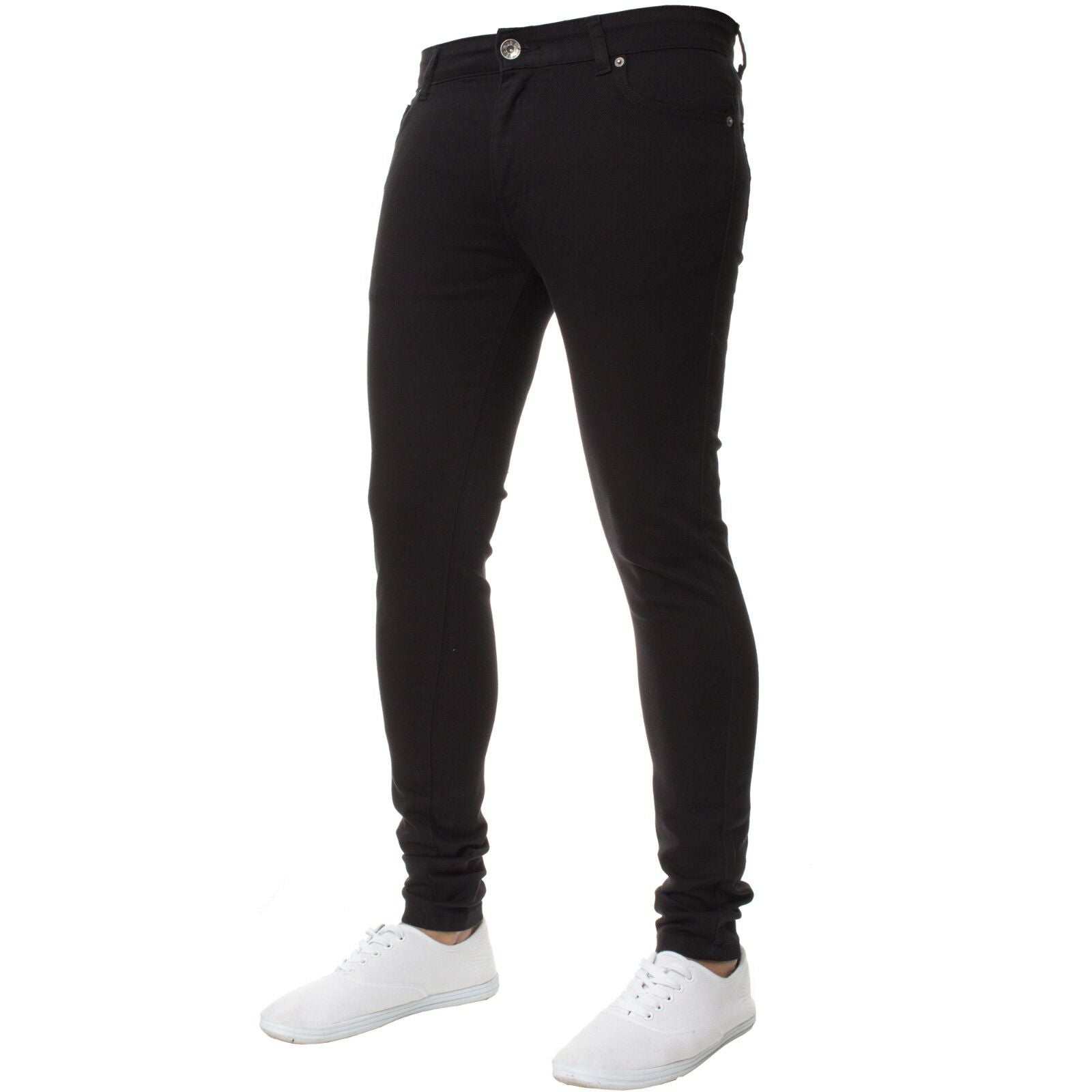 Enzo Mens Skinny Jeans Slim Fit Super Stretch Flex Denim Trouser Pants All Waist