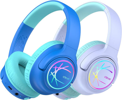 iClever Kids Wireless Headphones with LED Lights – Safe, Fun, and Built for Kids