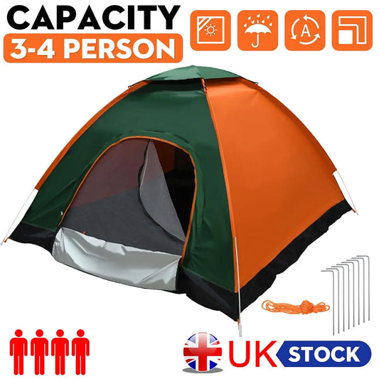 3-4 Man Person Automatic Pop up Tent Camping Outdoor Family Hiking Instant Tent - DynamicDrop Hub