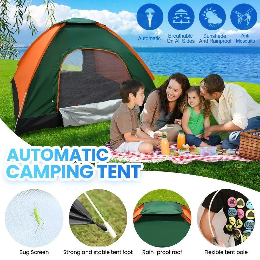 3-4 Man Person Automatic Pop up Tent Camping Outdoor Family Hiking Instant Tent - DynamicDrop Hub