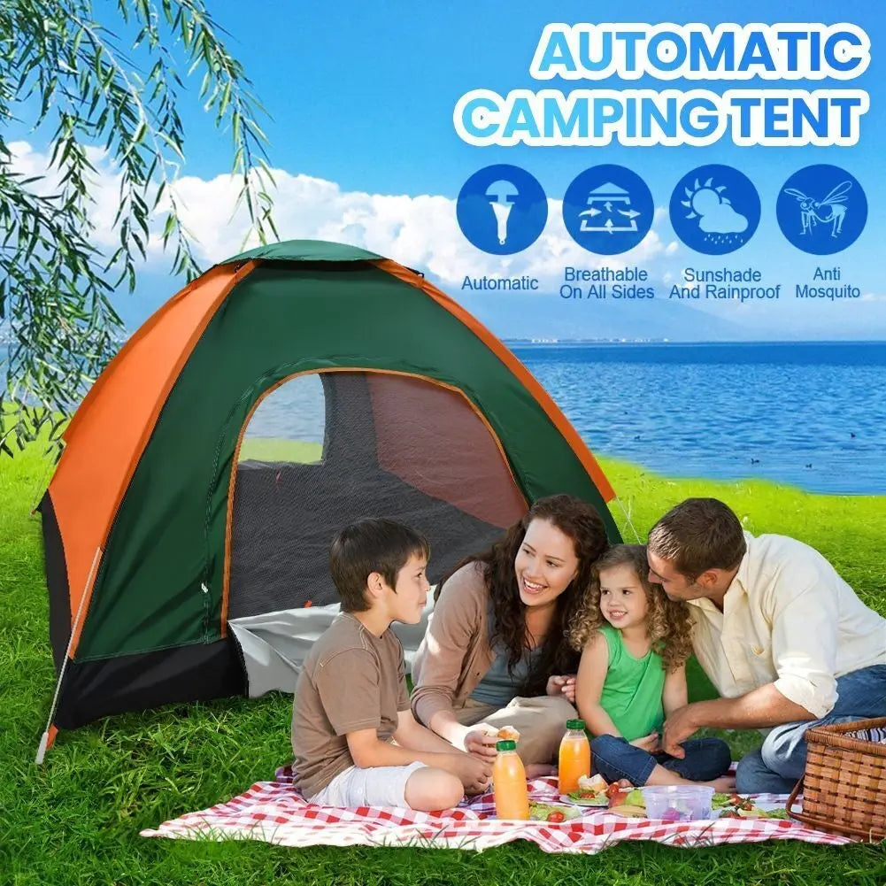 3-4 Man Person Automatic Pop up Tent Camping Outdoor Family Hiking Instant Tent - DynamicDrop Hub