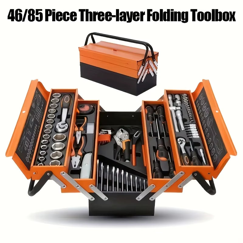 Bicycle Repair Kit, Triple Stack Multi-Function Repair Kit Portable Metal Kit Home Repair Kit Socket Wrench Set